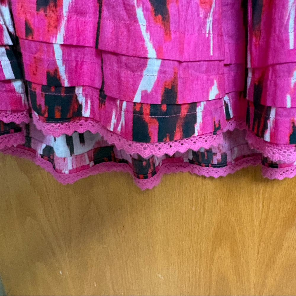NWT Ro’s Garden Denise halter pink Ikat maxi dress with elastic back Large - Picture 8 of 8